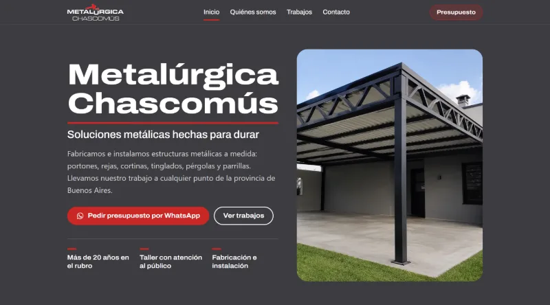 Web de Metalúrgica Chascomús vista en computadora